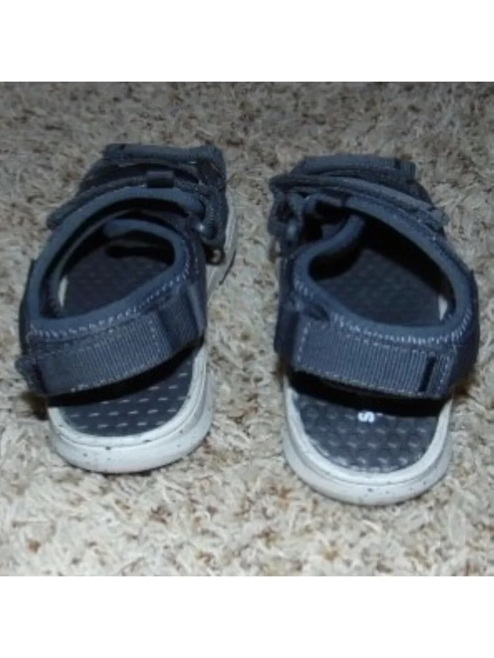 Sonoma Sandals 1 Boys Sonoma Black Sport Open Toe Fx Leather Velcro Straps